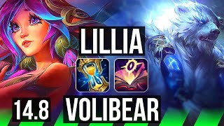 LILLIA vs VOLIBEAR (JGL) | Legendary, 18/3/18, 49k DMG, 300+ games | EUW Grandmaster | 14.8
