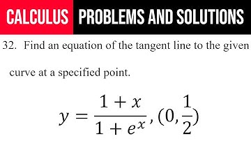 32. Find an equation of the tangent line to the given curve at a specified point.