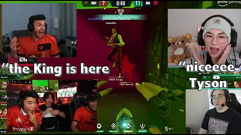 Kyedae, YAY, Tarik, FNS & s0m reacts SEN TenZ 360 JETT KNIVES vs 100T in LCQ