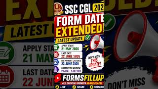SSC CGL 2026 Form Date Extended 😱 | New Last Date Out 🔥 | #vacancy #shorts #ssc