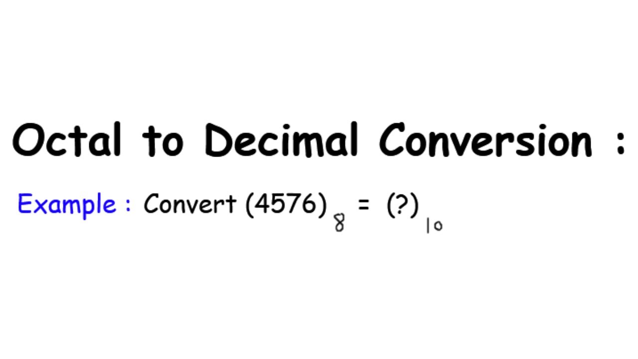 Octal to Decimal Conversion Example - YouTube