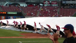 2009 mlb future's game- tarp on the field