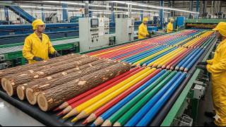 Pencil Manufacturing Process Revealed | Factory Production Line