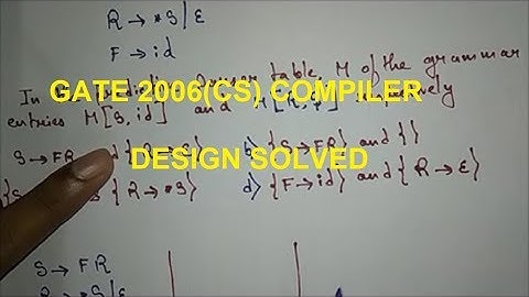 GATE 2006 Compiler Design Question Solved  | Compiler design Gate Questions