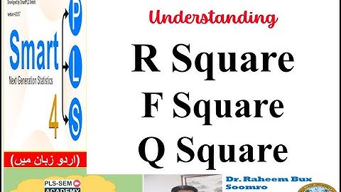 SmartPLS-SEM: Lecture 41 Understanding R square, F square and Q square ( اردو زبان میں)