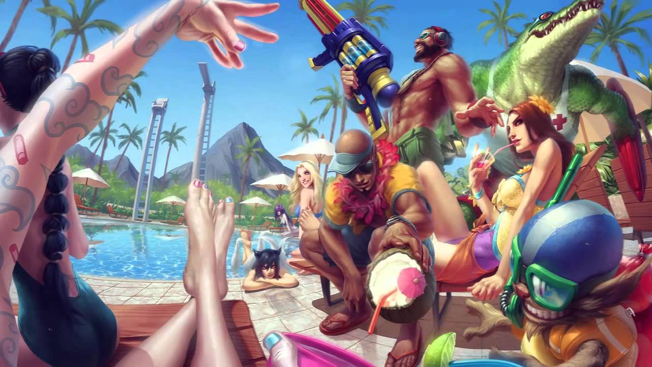 Pool Party League Of Legends Login Screen With Music 