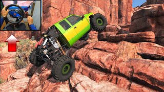 Realistic Rock crawling part 6- BeamNG.drive Steering wheel gameplay