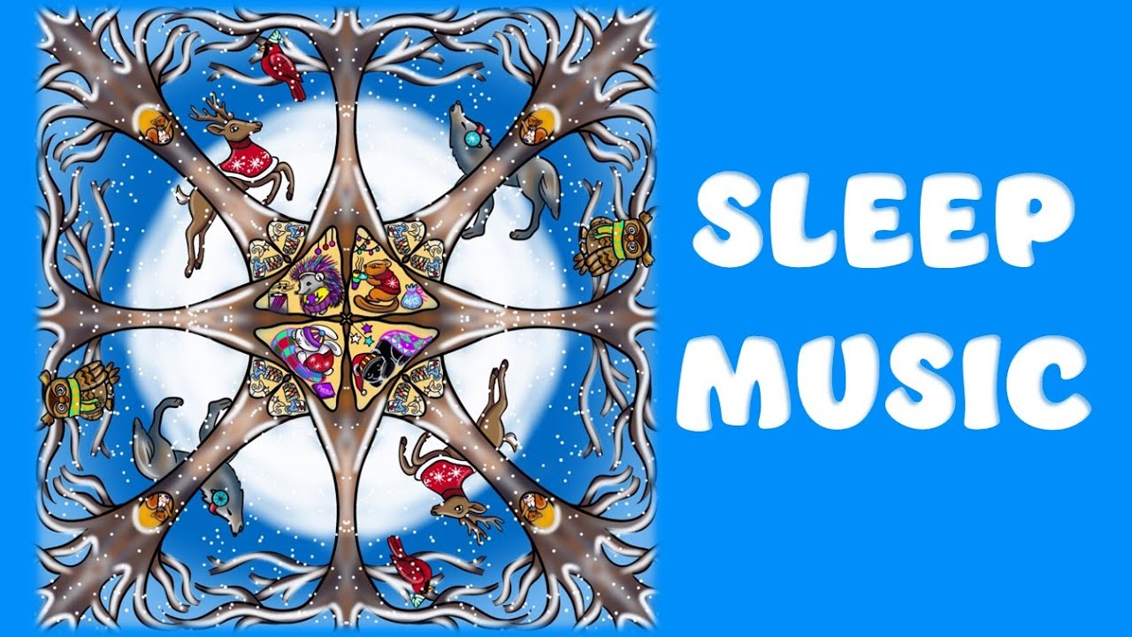 Mandala Time-Lapse Drawing | Quiet & Transition Time | Peaceful Music | Snowy Snug Critters (30 Min)