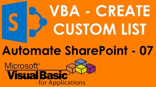 VBA to create SharePoint List or table on Run-time. SharePoint Automation using VBA - 7