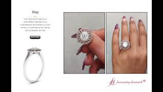 Georgian Round Cut Halo Diamond Engagement Ring With Red Ruby - FD9718R - Fascinating Diamonds