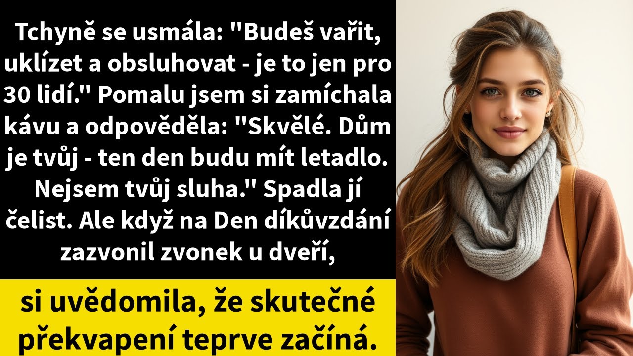 V sedm ráno mi tchyně zavolala s tím falešně sladkým hlasem a oznámila mi, že budu hostit Díkůvzdání pro třicet lidí. „Pošlu ti menu,“ řekla. „Nic složitého, jen tradičních dvacet jídel.“ Tři roky...