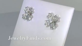 Estate Tiffany & Co. .70ct t.w. Diamond Floret Snowflake Stud Earrings Platinum