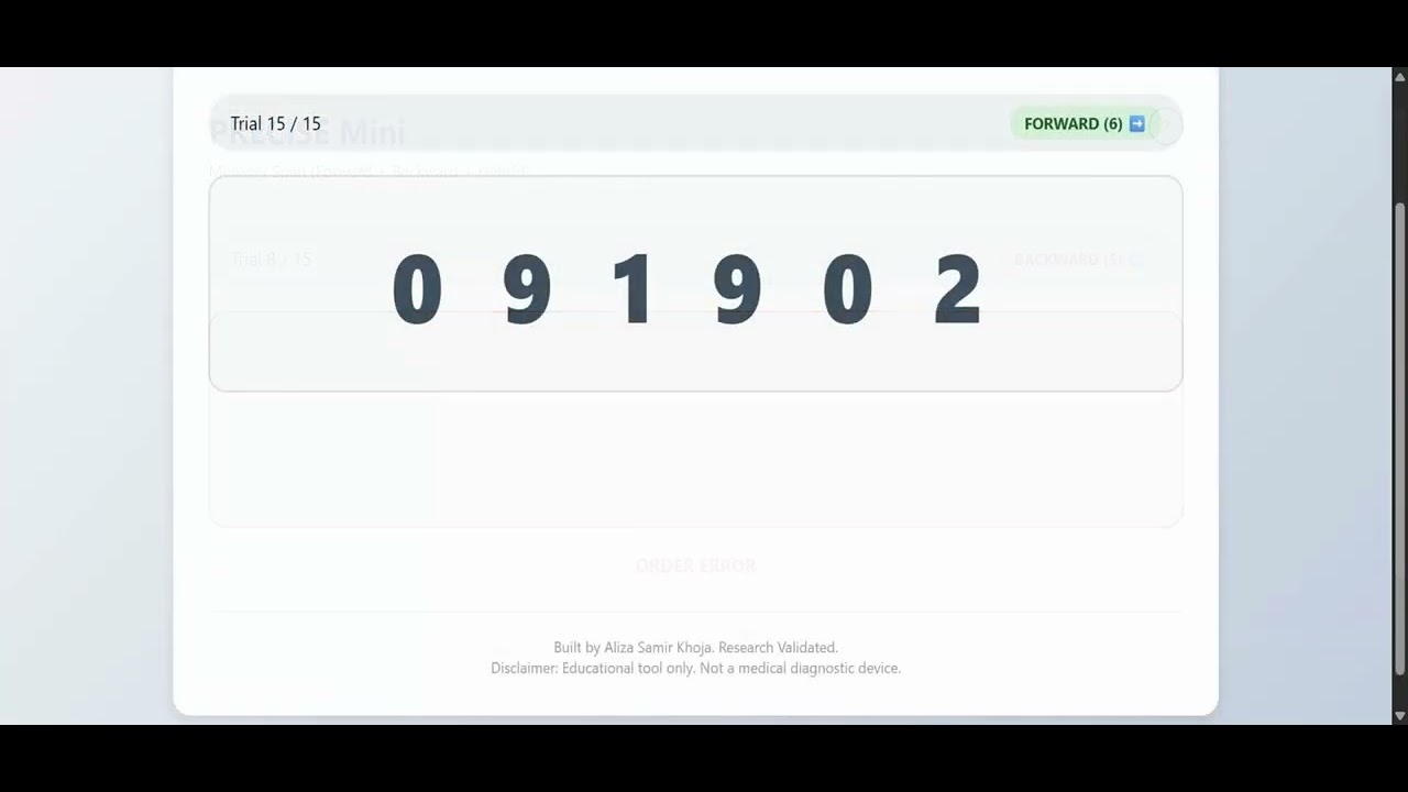 PRECISE Mini Demo #3 - Working Memory Drift Detection - YouTube