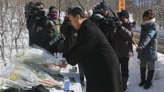 長野知事が事故現場で献花 「胸が張り裂ける思い」