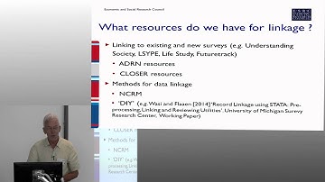 Data Linkage and the ESRC, Peter Elias