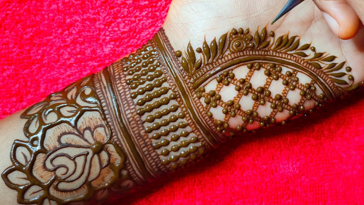 Latest Beautiful Heavy Semi Bridal Henna Design for Hand ...