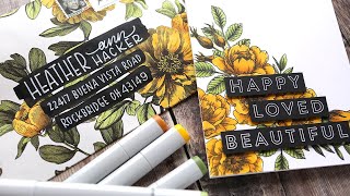 Coloring Patterned Paper with Markers (Mail Art Envelope + Card)