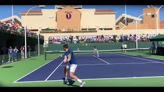 Novak Djokovic & Filip Krajinovic | IW Practice (Court Level 60fps)