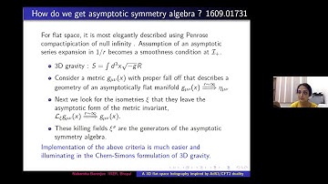 A 3D flat-space holography inspired by AdS3/CFT2 duality - Nabamita Banerjee
