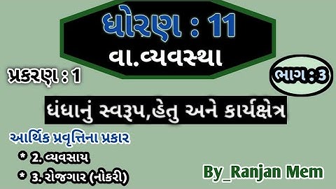 std 11 ba cha 1(ધંધાનું સ્વરૂપ,હેતુ અને કાર્યક્ષેત્ર)ભાગ 3||std 11 commerce ba ch 1||