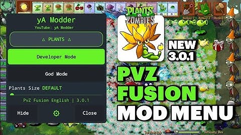 PvZ Fusion v3.0.1 English Mod Menu Dev Mode, Spawn Plant, Multi Planting X & Y and More | yA Modder