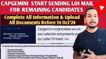 Capgemini LOI Breaking Update 🔥 | Offer Letter | Interview Results | Onboarding Process, BGV,Joining