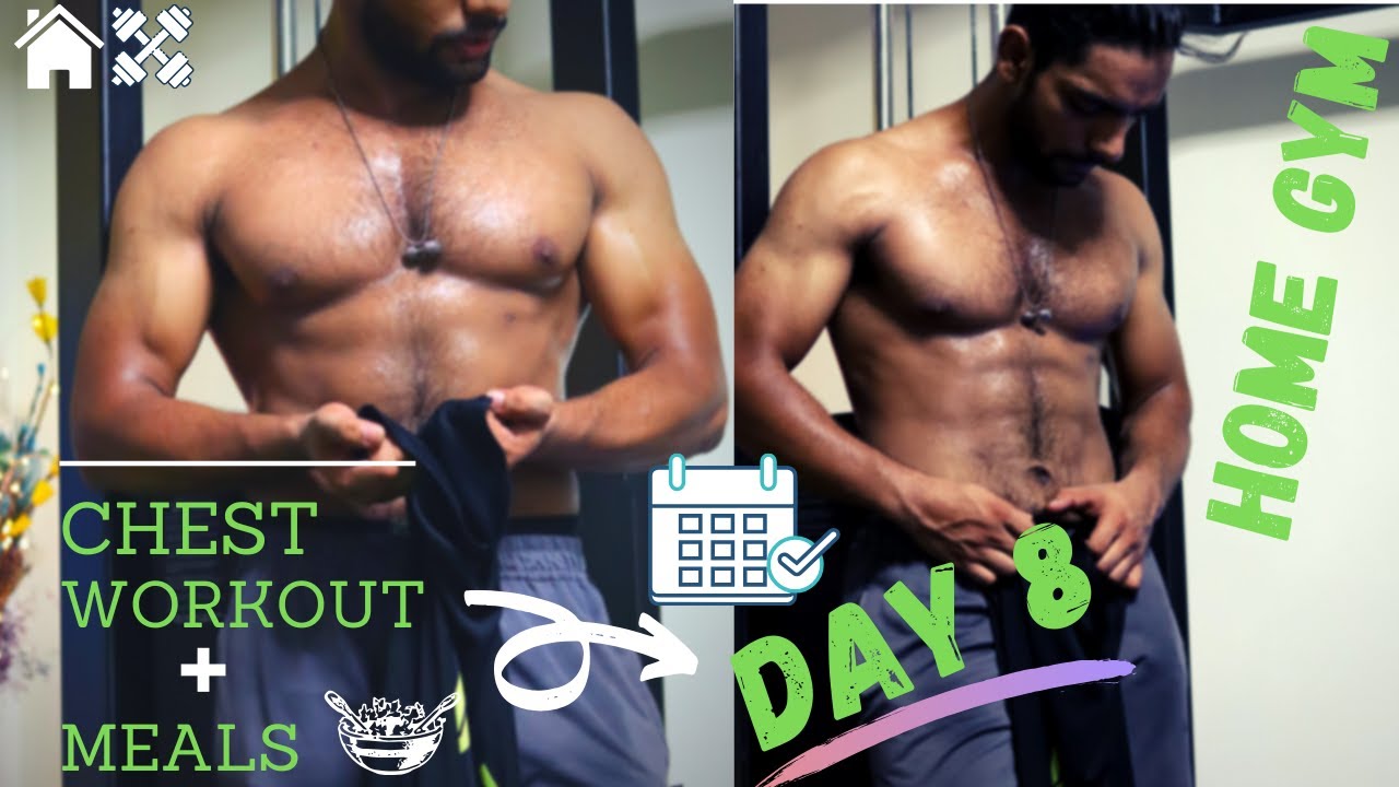 DAY 8 | 30 DAYS TRANSFORMATION | HOME GYM | CHEST WORKOUT ...