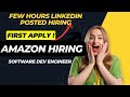 🚨 Amazon Hiring Freshers | Software Developer Engineer Job | Apply Within 24 Hours via LinkedIn