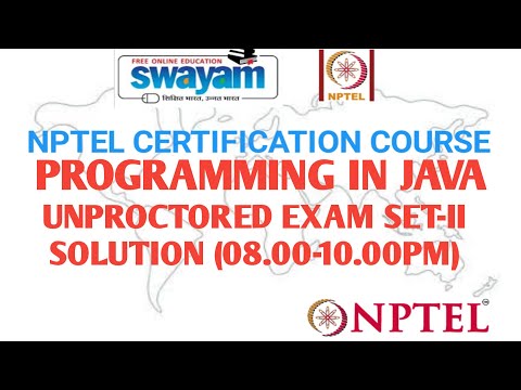 Programming in java | NPTEL | SET-II Unproctored Exam (08.00-10.00PM) | Jan2021 #skilloftechnology
