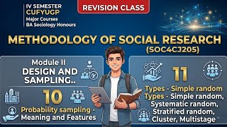 Probability Sampling -Methodology of Social Research | CUFYUGP 4th Sem BA Sociology | Units 10 & 11
