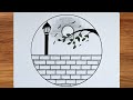 How to Draw a Beautiful Scenery in a Circle | Easy Circle Scenery | Easy Drawing by Shah's #art