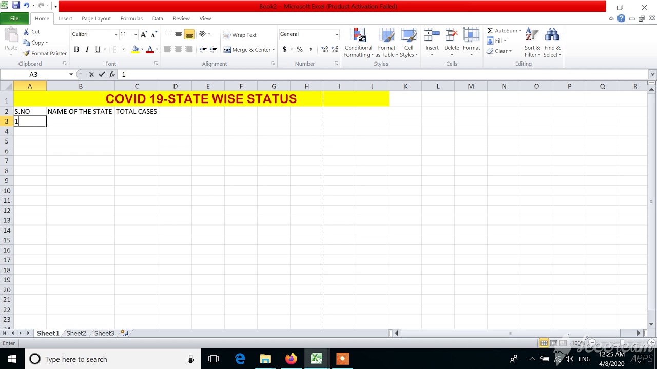 MS Excel How to Create table YouTube