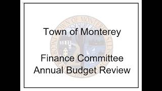 Finance Committee Annual Budget Review April 30 2026 6:30PM