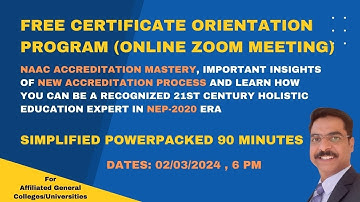 NEP-2020 Alignment, New and Existing Accreditation System Applicable for Your College/University."