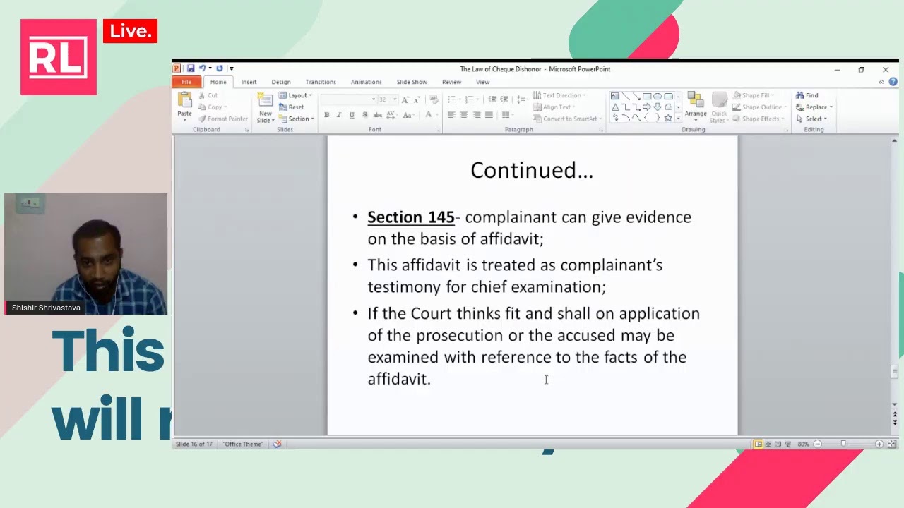 Law of Cheque Dishonor in India - Judiciary Masterclass Open Session