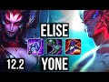 ELISE vs YONE (MID) | 3.0M mastery, 7 solo kills, 800+ games, 21/4/8, Godlike | BR Diamond | 12.2