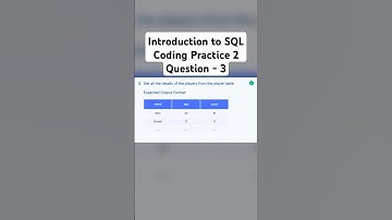 Introduction to SQL | Coding Practice 2 | Question 3 | NXT WAVE  #shorts #programming #database #nxt