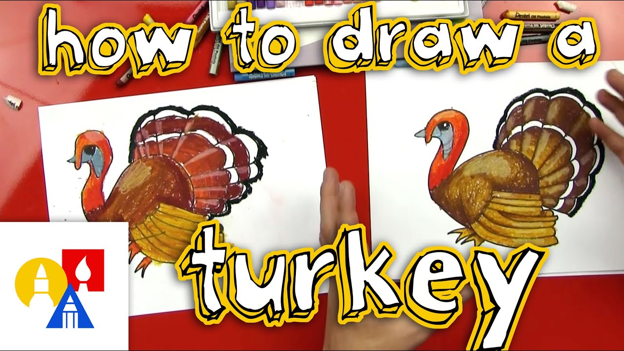 how to draw a turkey step by step