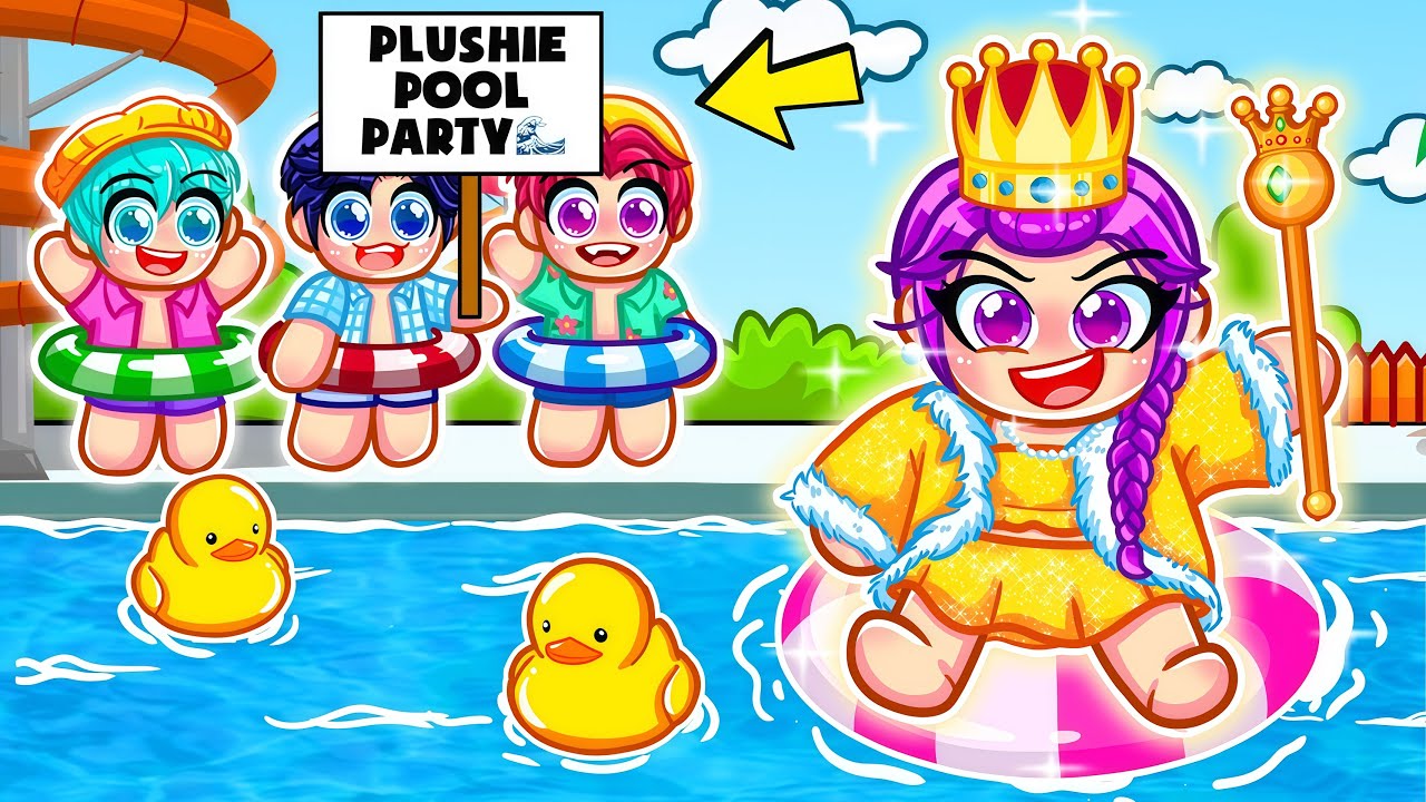 We Find a SECRET HUNTRIX Plushie POOL PARTY in Roblox! | Kpop