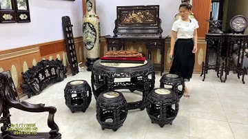 vip/đôi lục bình gốm xứ cẩn ốc,bộ bàn trà gỗ trắc,cuốn thư câu đối khảm ốc,bàn kim tiền,tượng bát mã