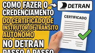 How To Obtain Accreditation For An Independent Driving Instructor Certificate At The Detran depa