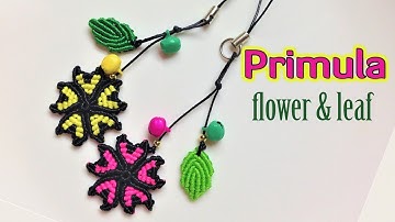 Macrame tutorial: the flower and leaf of primula keychain - Hướng dẫn thắt dây móc khóa hoa và lá
