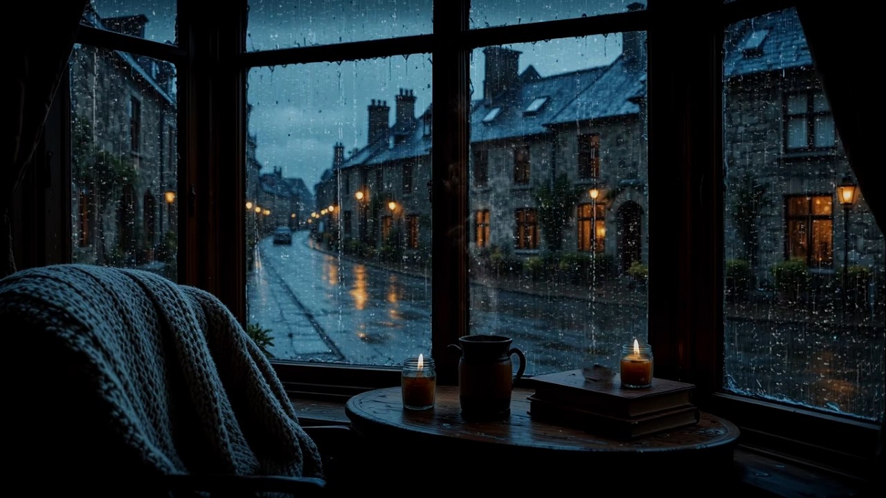 Safe From the Rain 🌧️ | Cozy Evening Study, Soft Focus & Peaceful Mental Reset