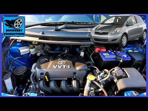 Toyota Yaris Fluid Locations, Engine Oil, Coolant, Washer, & Brake Fluid