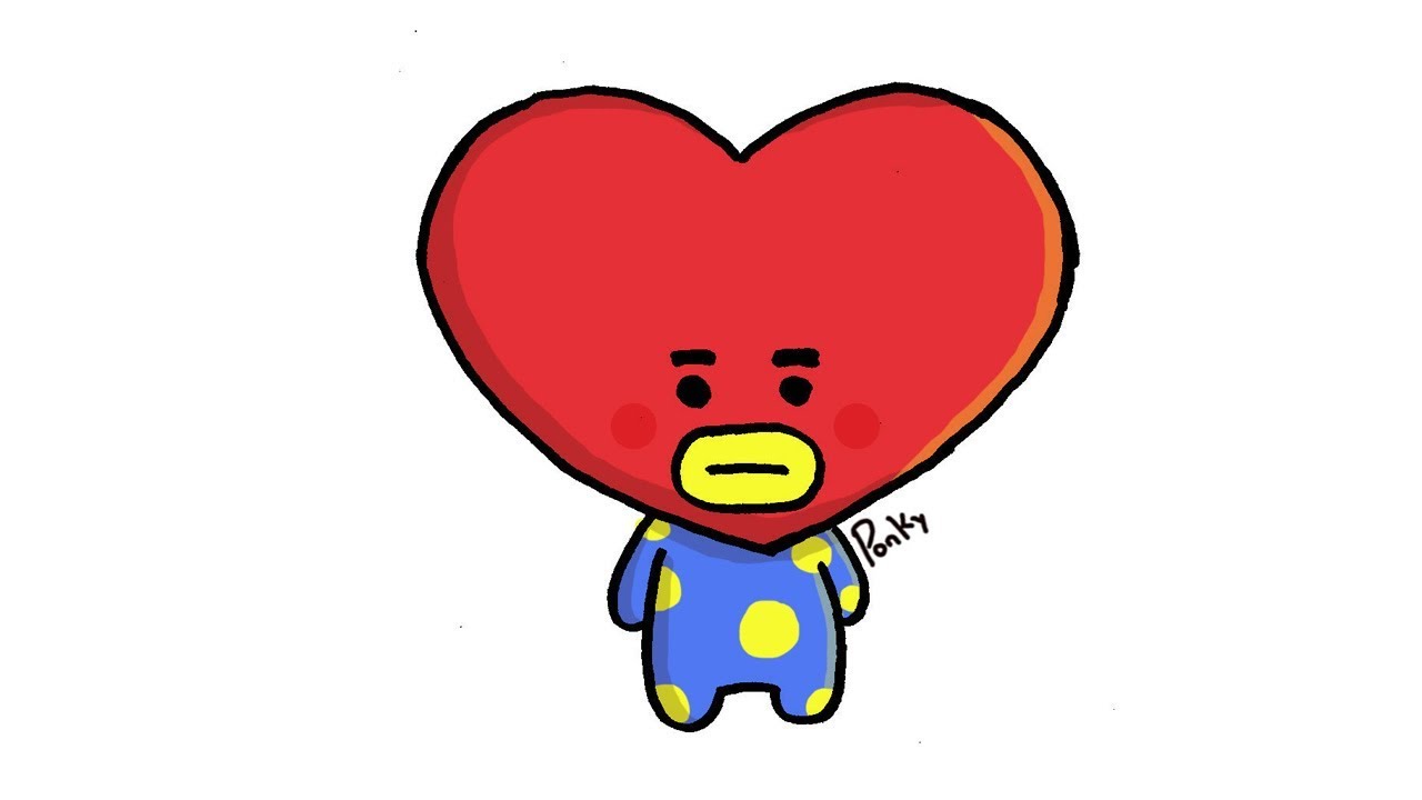 How To Draw Tata Bt21 Youtube Gambar Warna Cara Menggambar Otosection ...