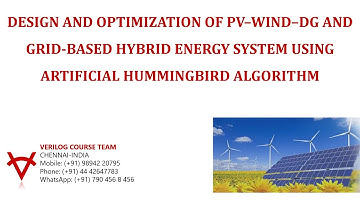 DESIGN & OPTIMIZATION-PV–WIND–DG & GRID BASED HYBRID ENERGY SYSTEM-ARTIFICIAL HUMMINGBIRD ALGORITHM