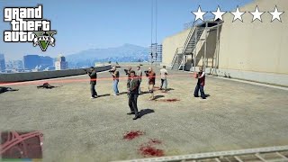 GTA 5 - Franklin, Lamar, Michael, Trevor, Lester, Chef, Ron and Wade's FIVE STAR COP  BATTLE/ESCAPE