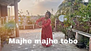 @priyadarshika_chatterjee2009 🌸dance by me - majhe majhe tobo 🥺🫶🌸 |Rabindranath Tagore|✨