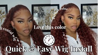 EASIEST INSTALL IN 15 MINUTES ! REDDISH BROWN WIG FT. HERMOSA HAIR