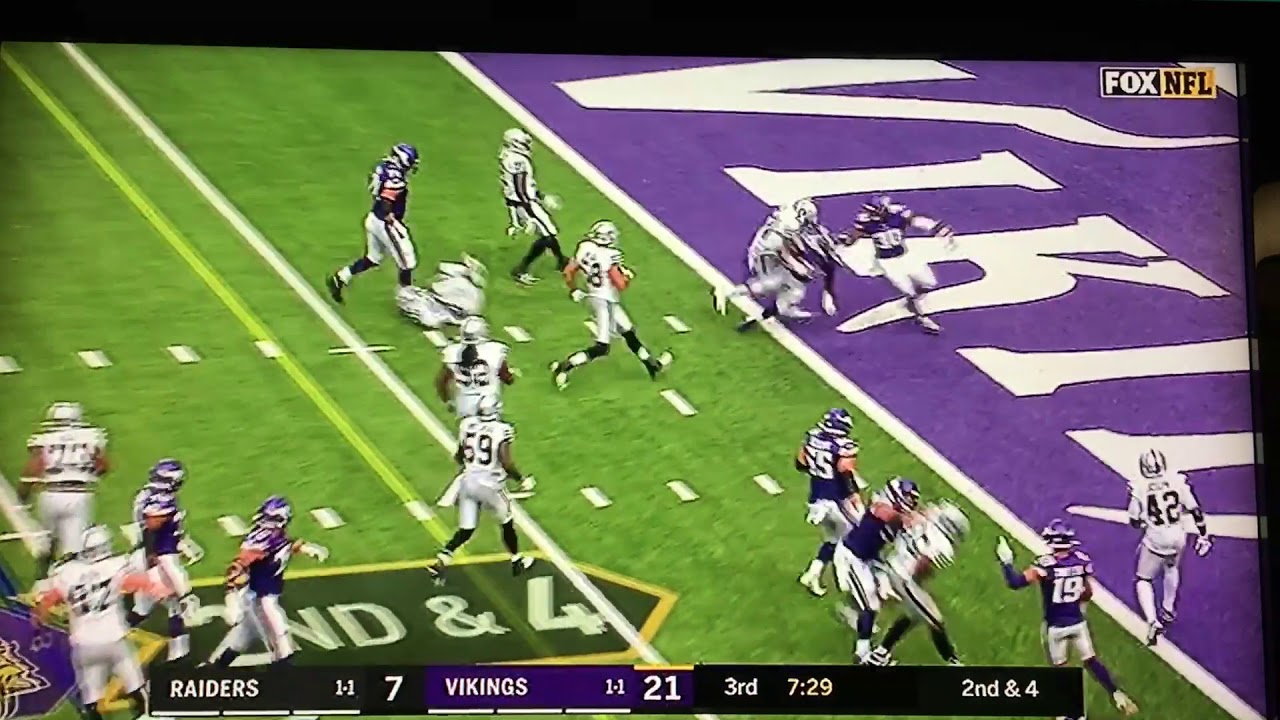 Minnesota Vikings Alexander Mattison hurdling 11-yard TD